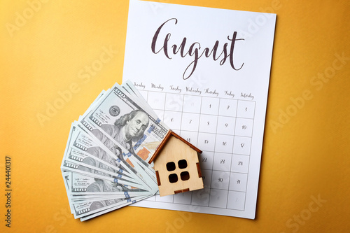 Figure of house, calendar a...