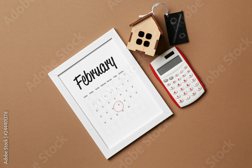 Figure of house, calendar a...