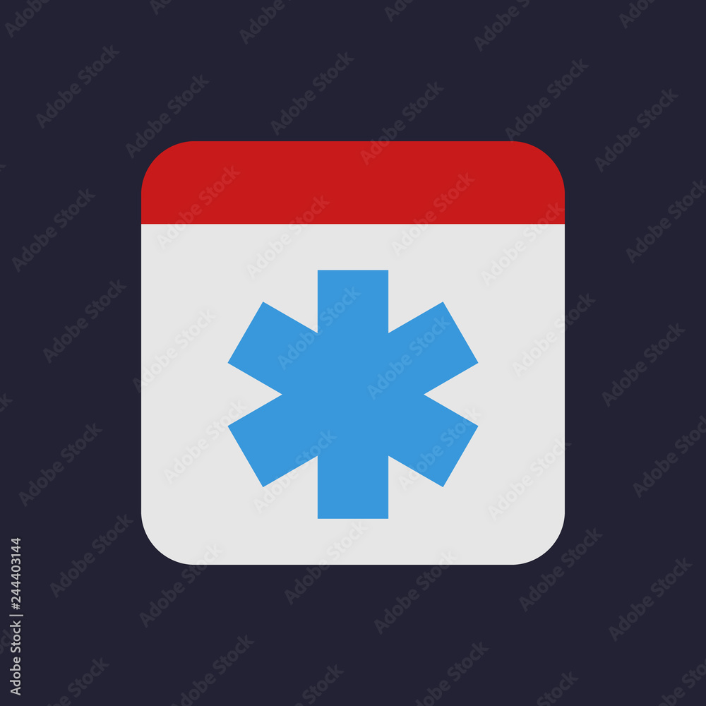Medicine logo. First aid icon. Flat design style. Vector illustration. Medicine logo. First aid icon. Flat design style. Vector illustration.
