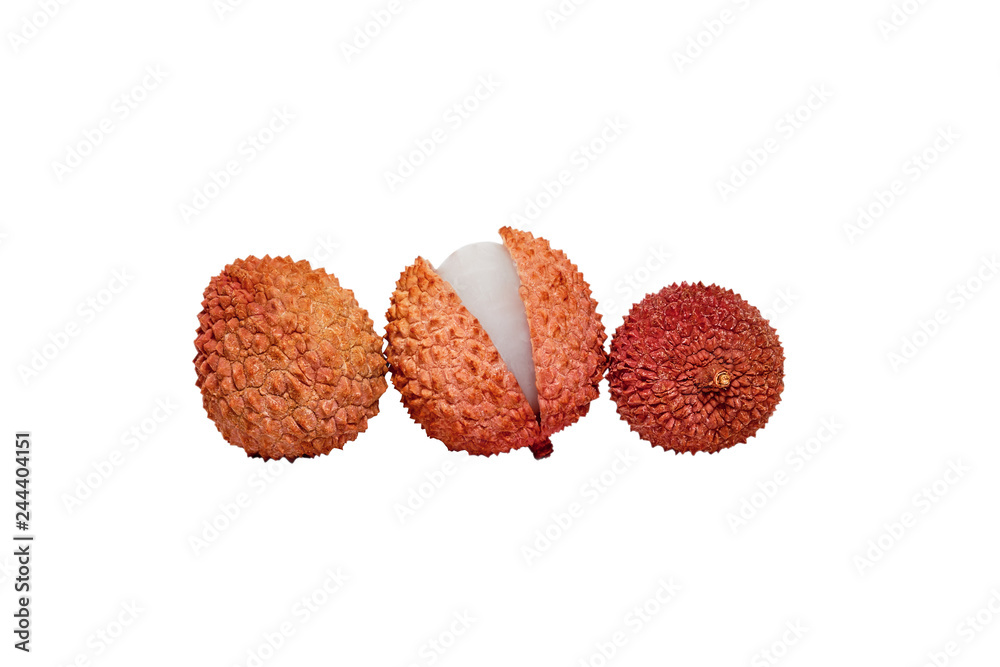 Asian lychee fruit on white background isolated Asian lychee fruit on white background isolated