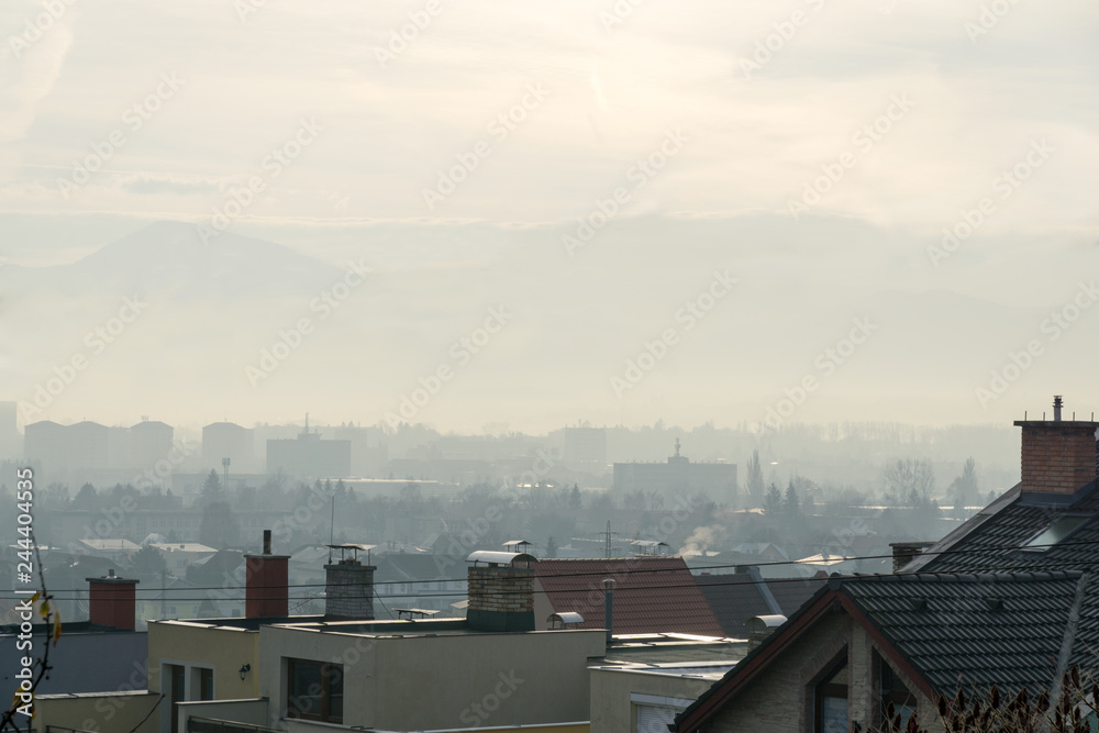 Misty morning in Martin city. Slovakia