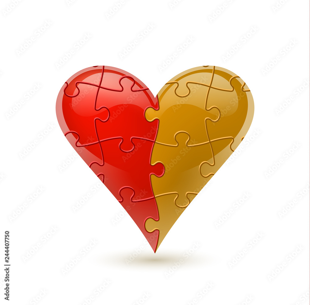 Colorful vector puzzle heart