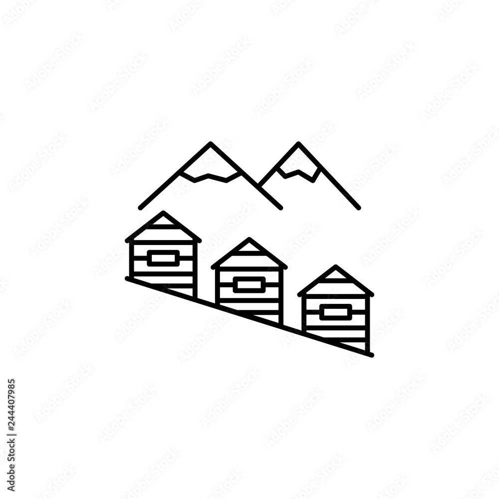 Fototapeta premium mountain, house outline icon. Element of winter sport illustration. Signs and symbols icon can be used for web, logo, mobile app, UI, UX