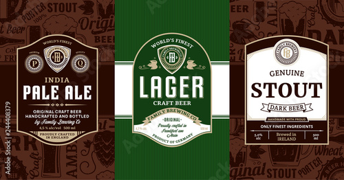 Vector vintage beer labels