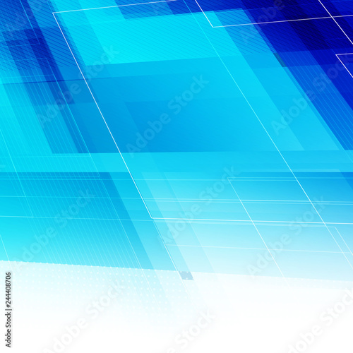 Abstract blue light background with polygonal shapes.