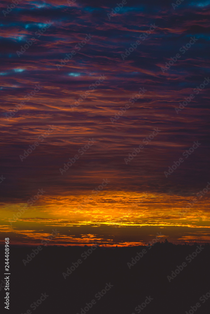 red sunrise cloudscape