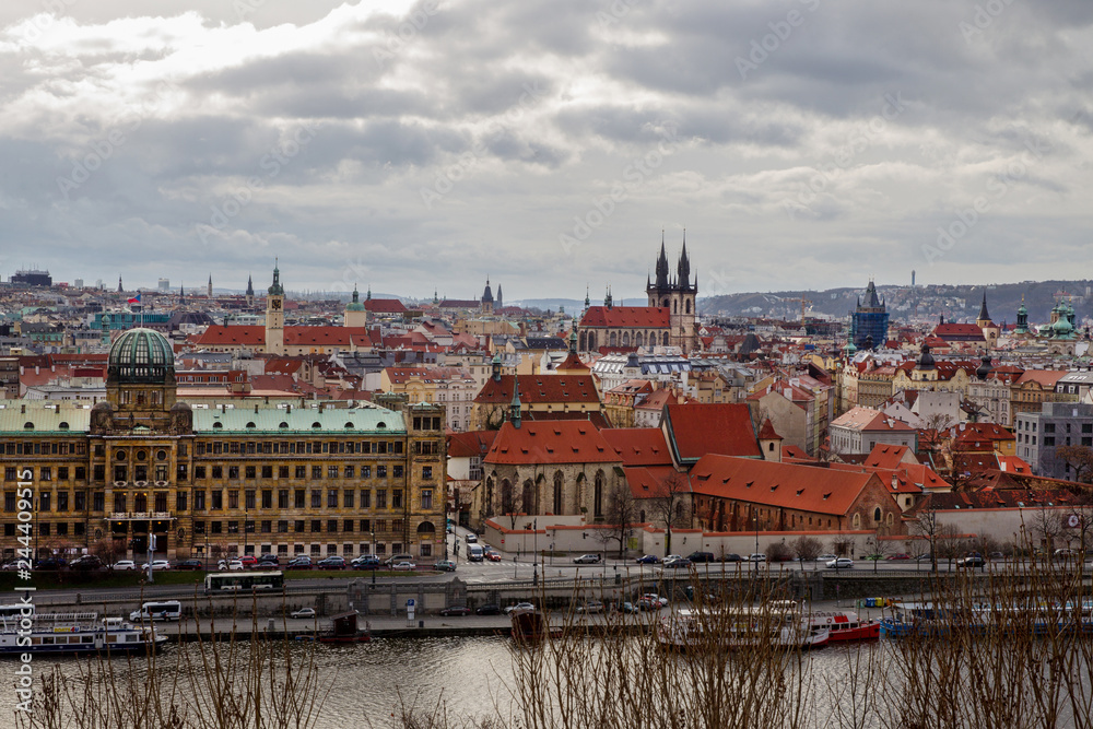 View on Prague. Day . Winter.