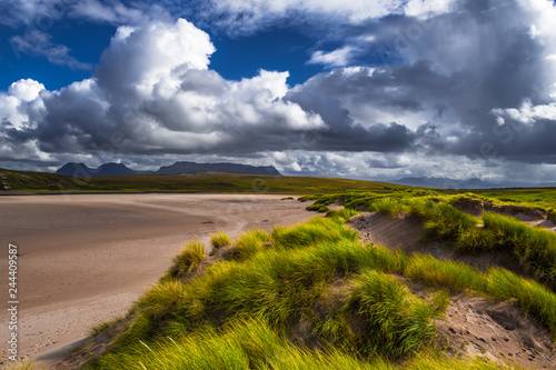 Scenic Dune Landscape At Sandy Achnahaird Beach In Scotland photo