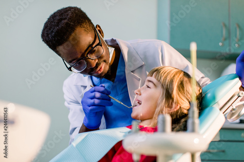 A child at a dentist s reception. repair of teeth close-up. children s dentistry