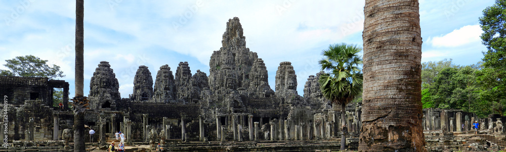 The Angkor Temple Complex (Cambodia). The panoramic view of the Prasat Bayon Temple (Ahgkor Thom)