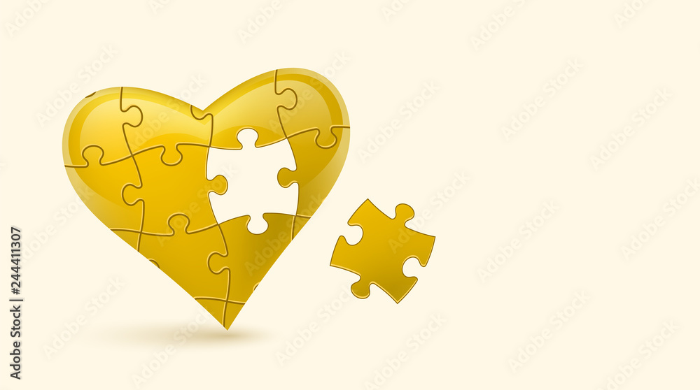 Colorful vector puzzle heart