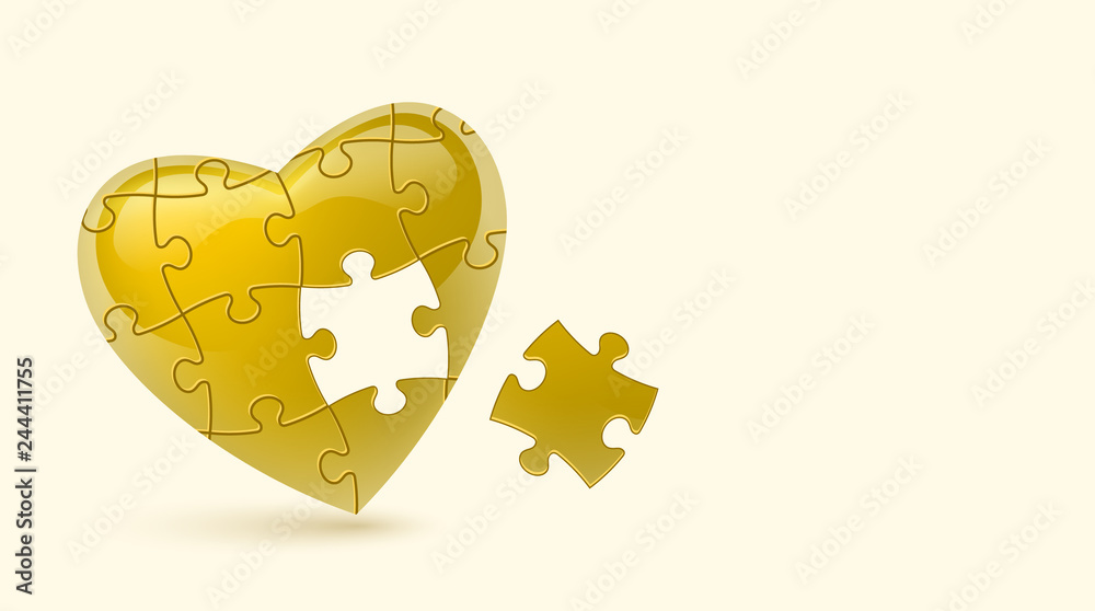 Colorful vector puzzle heart