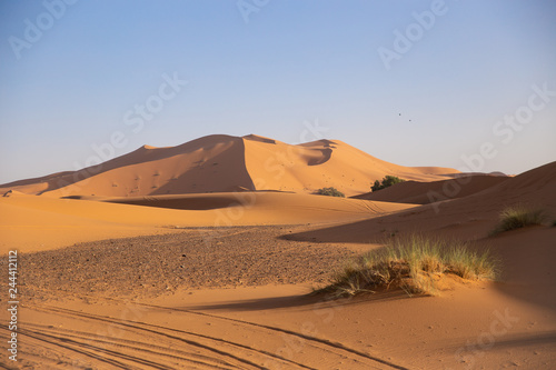 Vista panorámica de unas dunas en el desierto del Sahara en Marruecos