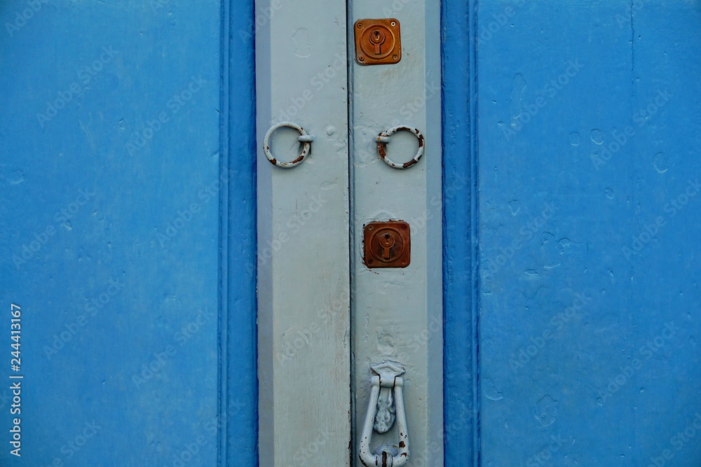 wooden door with lock and knocker wooden door with lock and knocker