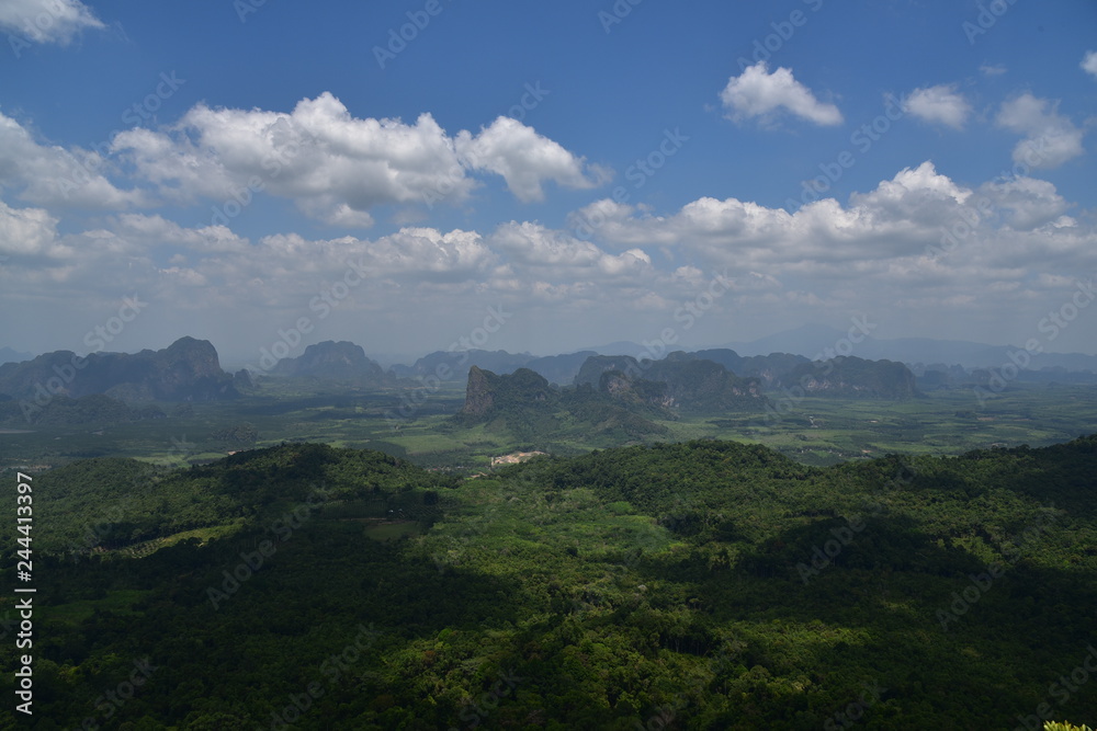 Amazing view from the viewpoint at Ngon nak Mountain, Krabi, Thailand