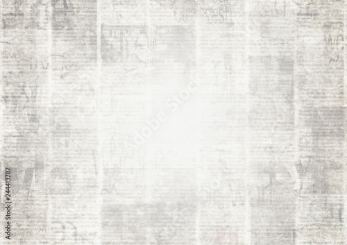 Newspaper with old grunge vintage unreadable paper texture background