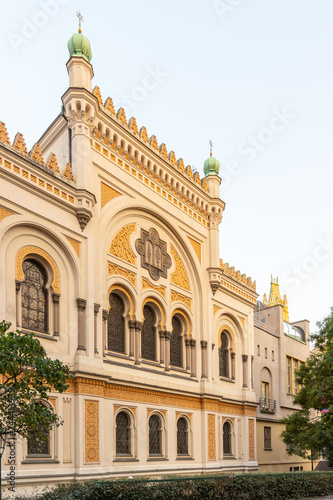 Picturesque facade of Spanish Synagogue in Josefov  Prague  Czech Republic.