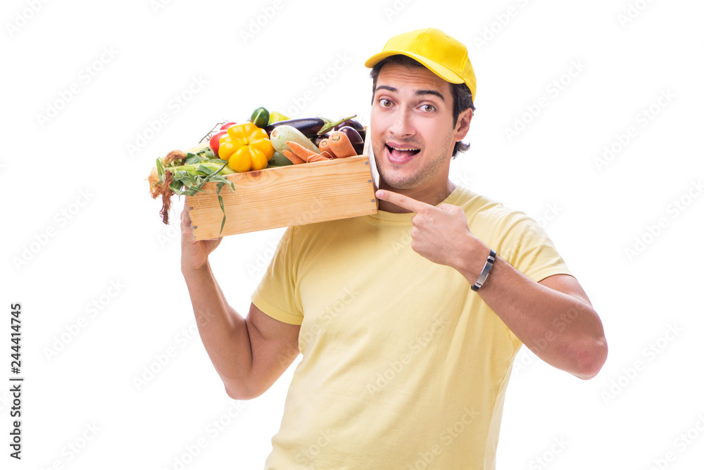 Concept of shopping delivery isolated on white background Concept of shopping delivery isolated on white background