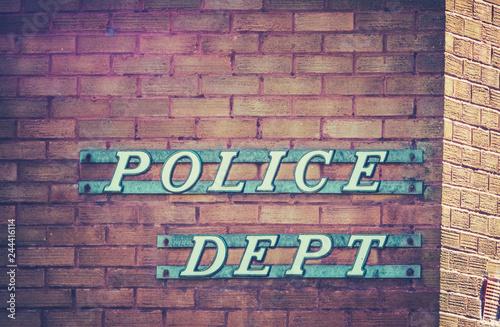 Fototapeta Naklejka Na Ścianę i Meble -  Retro Police Department Sign