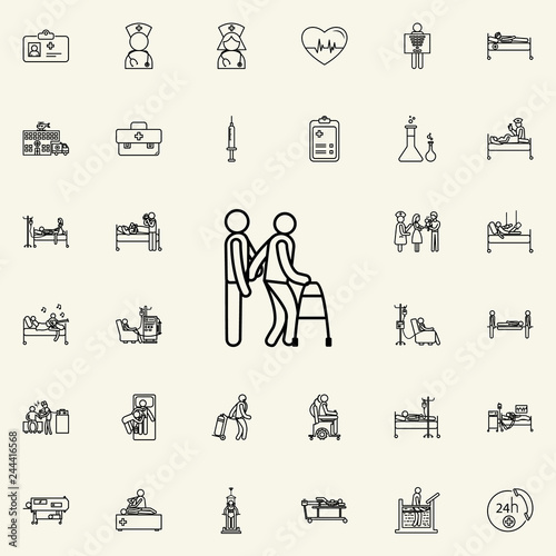 old patient icon. Hospital icons universal set for web and mobile