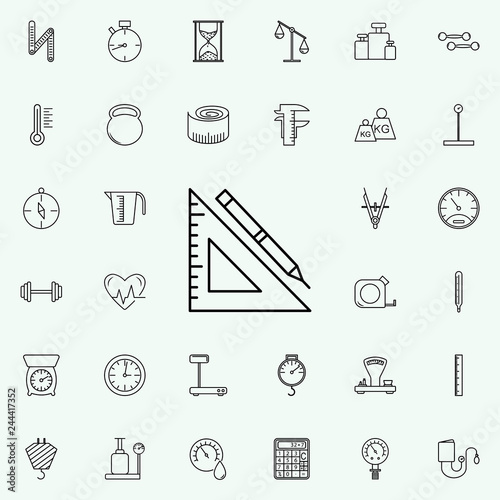 triangle ruler icon. Measuring Instruments icons universal set for web and mobile