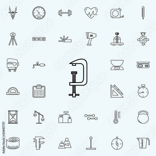 construction press icon. Measuring Instruments icons universal set for web and mobile