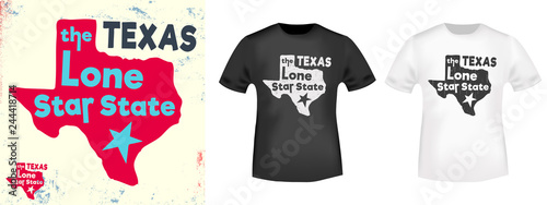 The Texas - the lone star state t shirt print stamp