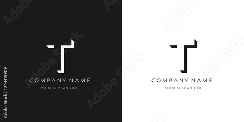 t logo letter design	