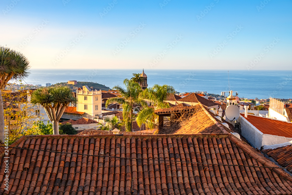 2019-01-13- La Orotava, Santa Cruz de Tenerife. Due to the location on the mountainside, we also have a magnificent view of historic buildings and the lower city from the Plaza de la Constitución.