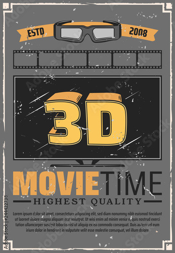 3D effect TV, glasses and cinema film