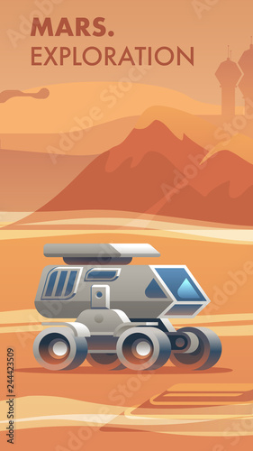 Illustration Exploration New Terrain Surface Mars © pavelvinnik
