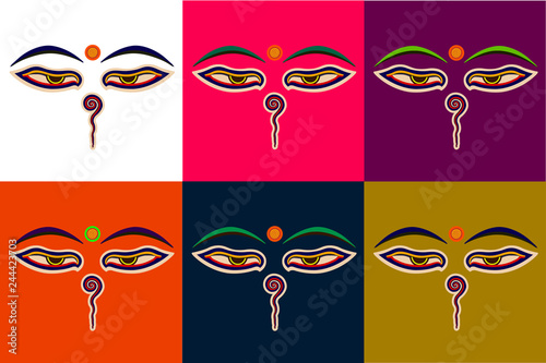 Buddha eyes grand vector illustration.