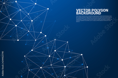 Network Connecting dot polygon background. Concept of Network Business, technology, Data and chemical. Dot connect line abstract background represent futuristic network and data transformation