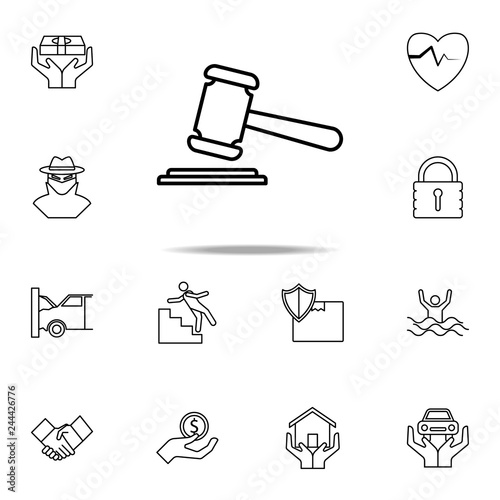 the court's decision line icon. Insurance icons universal set for web and mobile