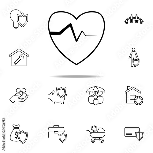 palpitation line icon. Insurance icons universal set for web and mobile