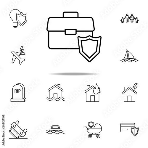 diplomat and shield line icon. Insurance icons universal set for web and mobile