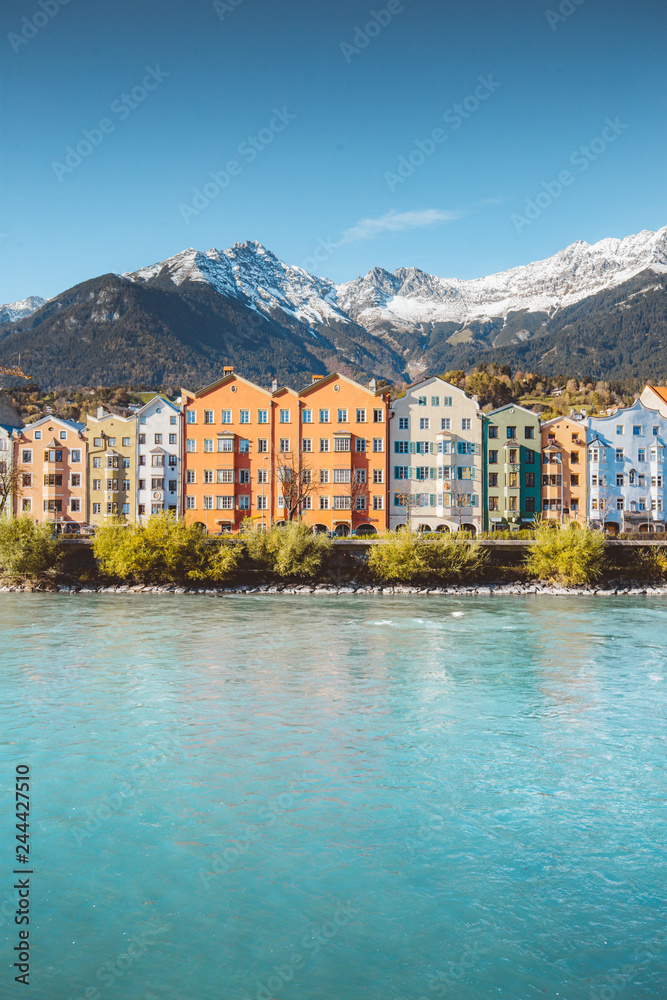 City of Innsbruck with Inn river, Tyrol, Austria