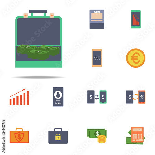 open diplomat with money colored icon. Banking icons universal set for web and mobile