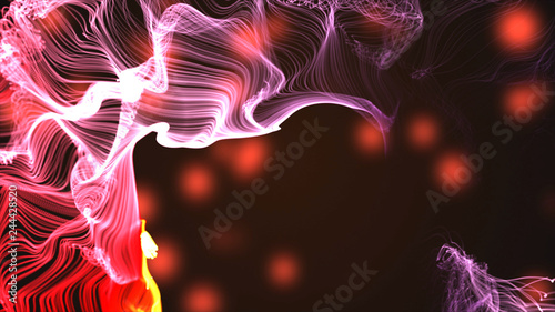 Colorful particle dust abstract digital background 3D illustration.