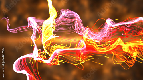 Colorful particle dust abstract digital background 3D illustration.