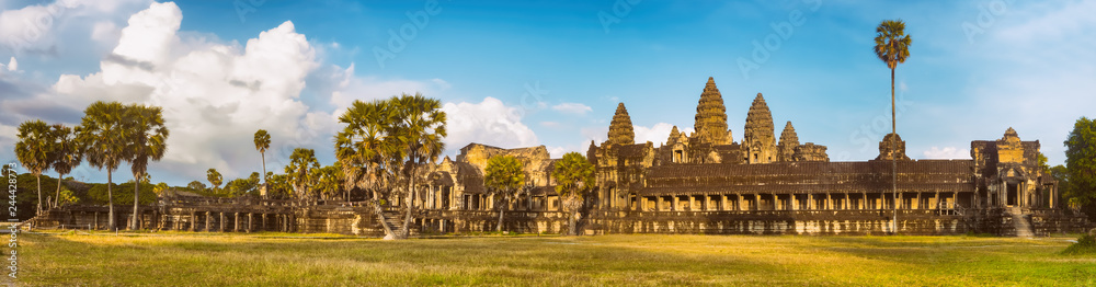 Angkor Wat  at sunset. Siem Reap. Cambodia. Panorama