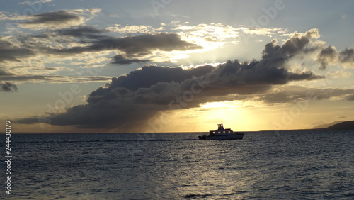 Sunset strike the boat