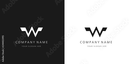 w logo letter design	