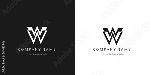 w logo letter design	