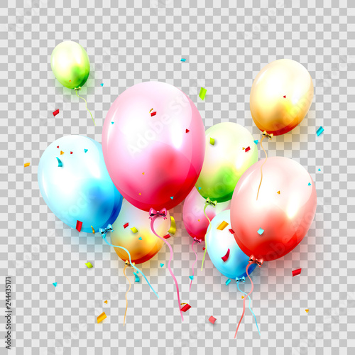 Colorful balloons in pastel colors