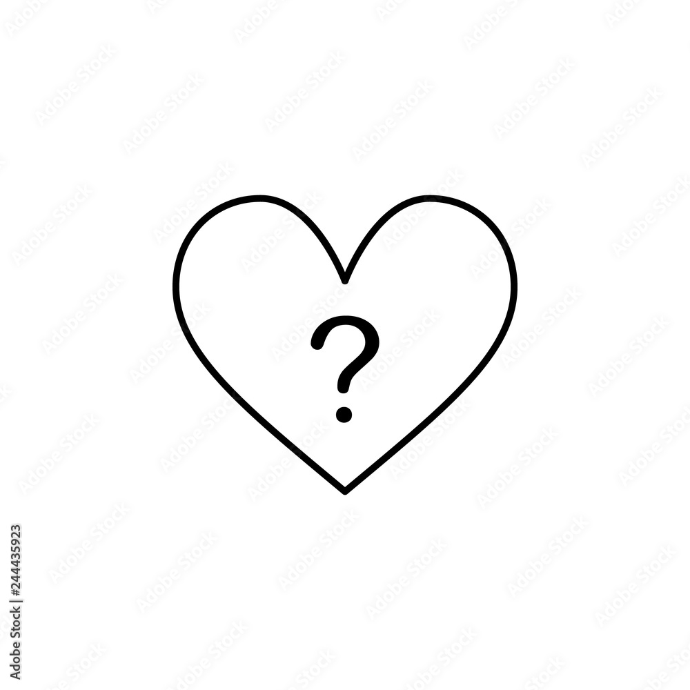 heart with question icon. Element of Valentine's Day icon for mobile concept and web apps. Detailed heart with question icon can be used for web and mobile