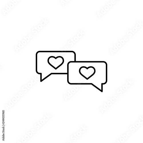 love to chat heart icon. Element of Valentine's Day icon for mobile concept and web apps. Detailed love to chat heart icon can be used for web and mobile