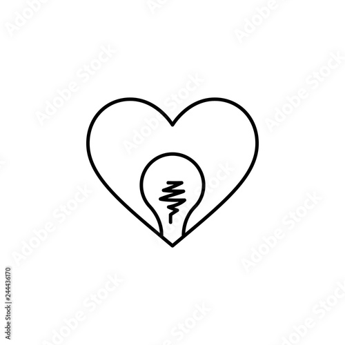 love idea heart  icon. Element of Valentine's Day icon for mobile concept and web apps. Detailed love idea heart  icon can be used for web and mobile