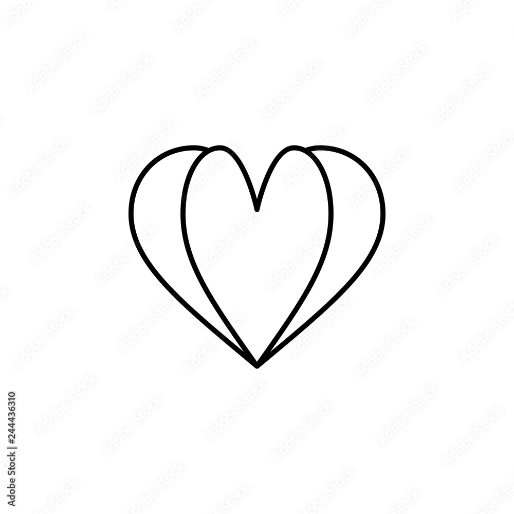 heart shaped open book icon. Element of Valentine's Day icon for mobile concept and web apps. Detailed heart shaped open book icon can be used for web and mobile