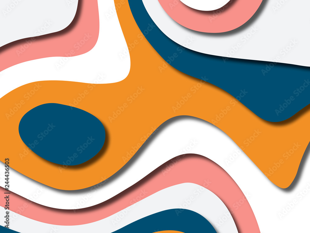 3D abstract background with paper cut shapes.Abstract paper carve template background,for book cover.Paper cut background. Abstract realistic paper decoration for design